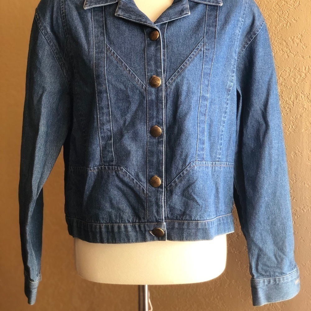 City Girl Denim Vintage Button Closure Jacket - Picture 3 of 8